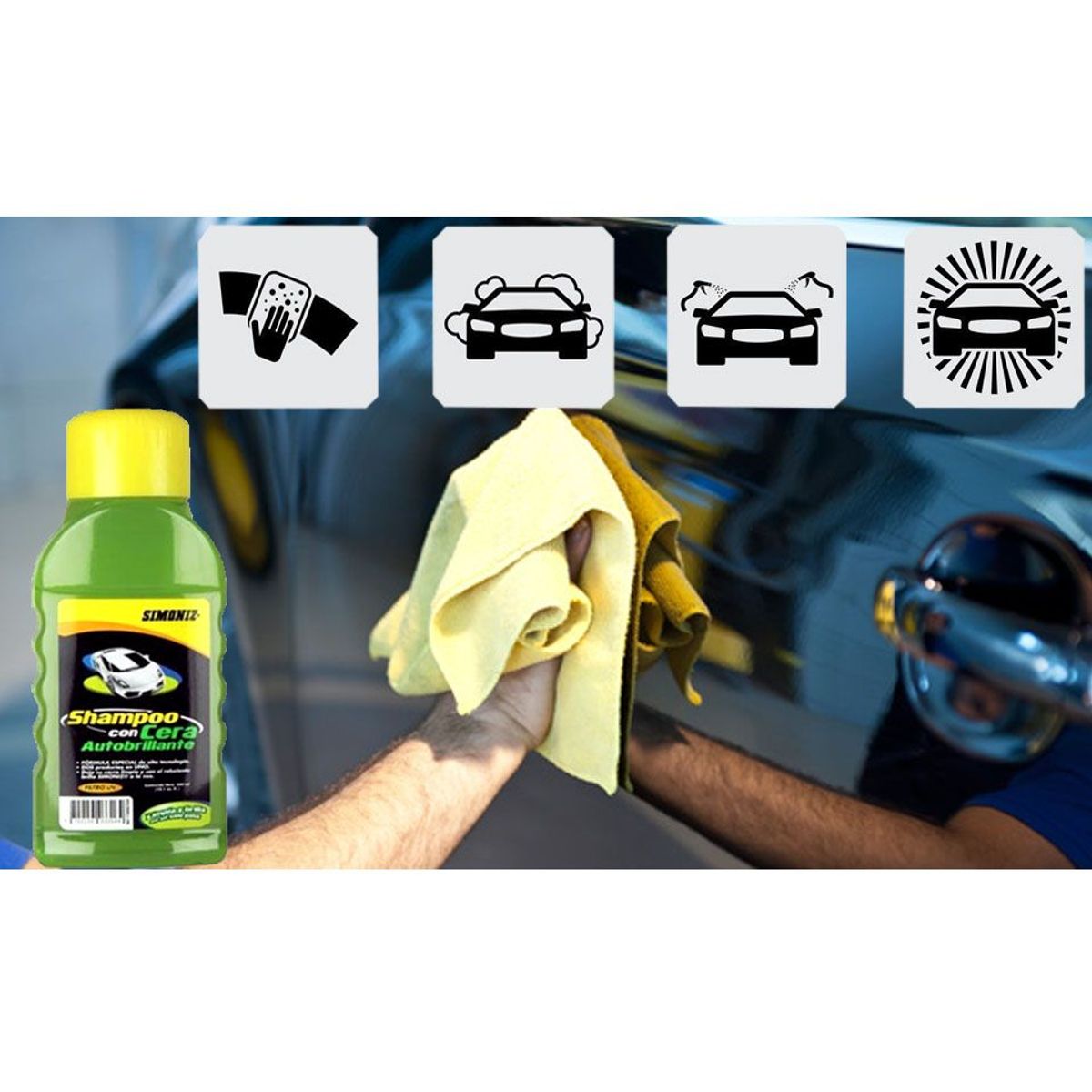 SIMONIZ - Shampoo De Auto Con Cera 300ml Simoniz lavado Limpieza