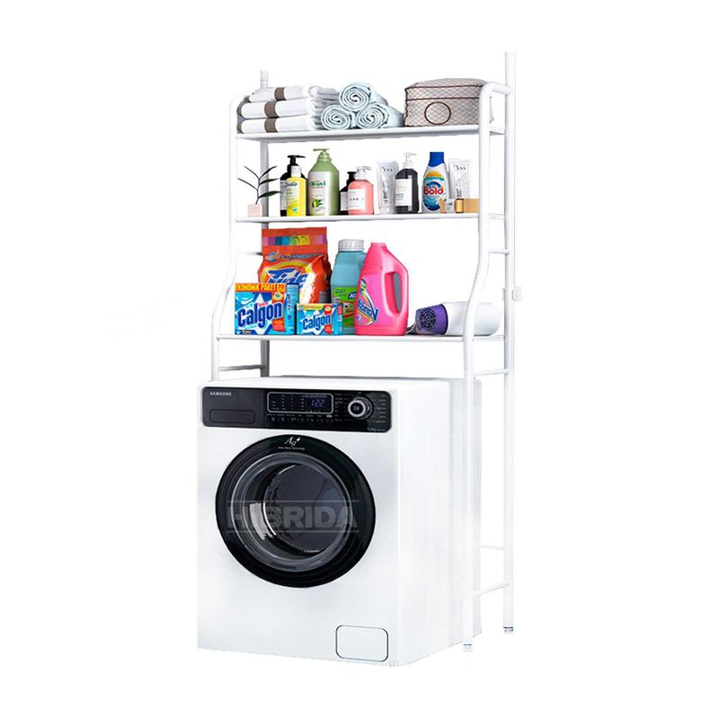 GENERICO - ESTANTE LAVADORA BLANCO 3 NIVELES MULTIFUNCIONAL RACK