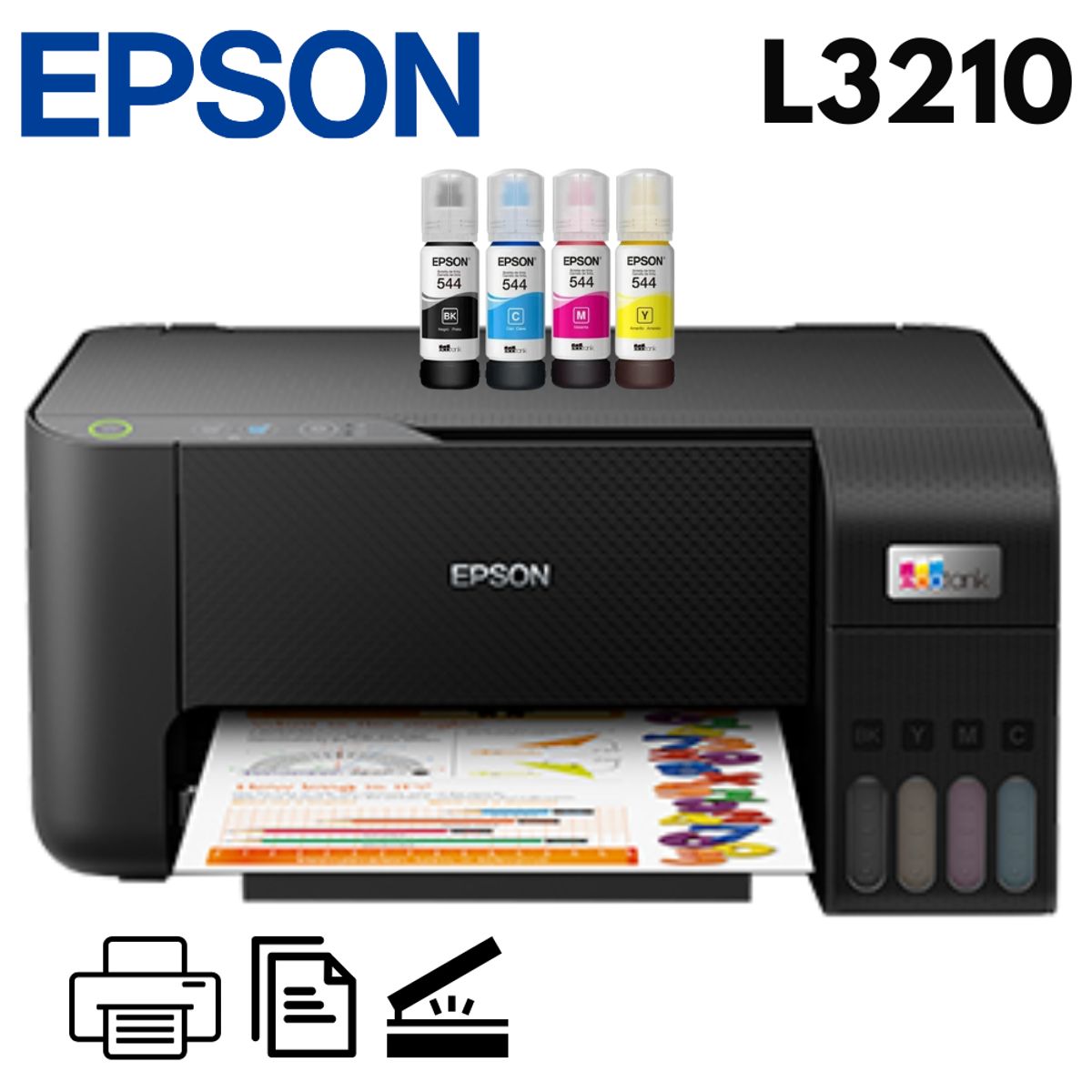 EPSON - Impresora Multifuncional Epson EcoTank L3210 USB