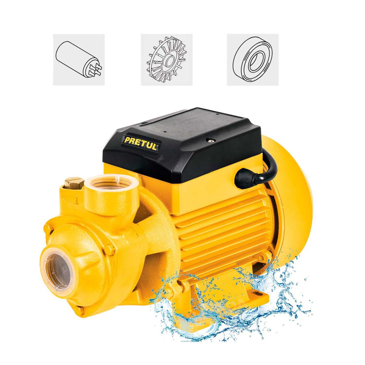 PRETUL - Bomba de Agua Periferia  0.5 hp Pretul Hidrobomba