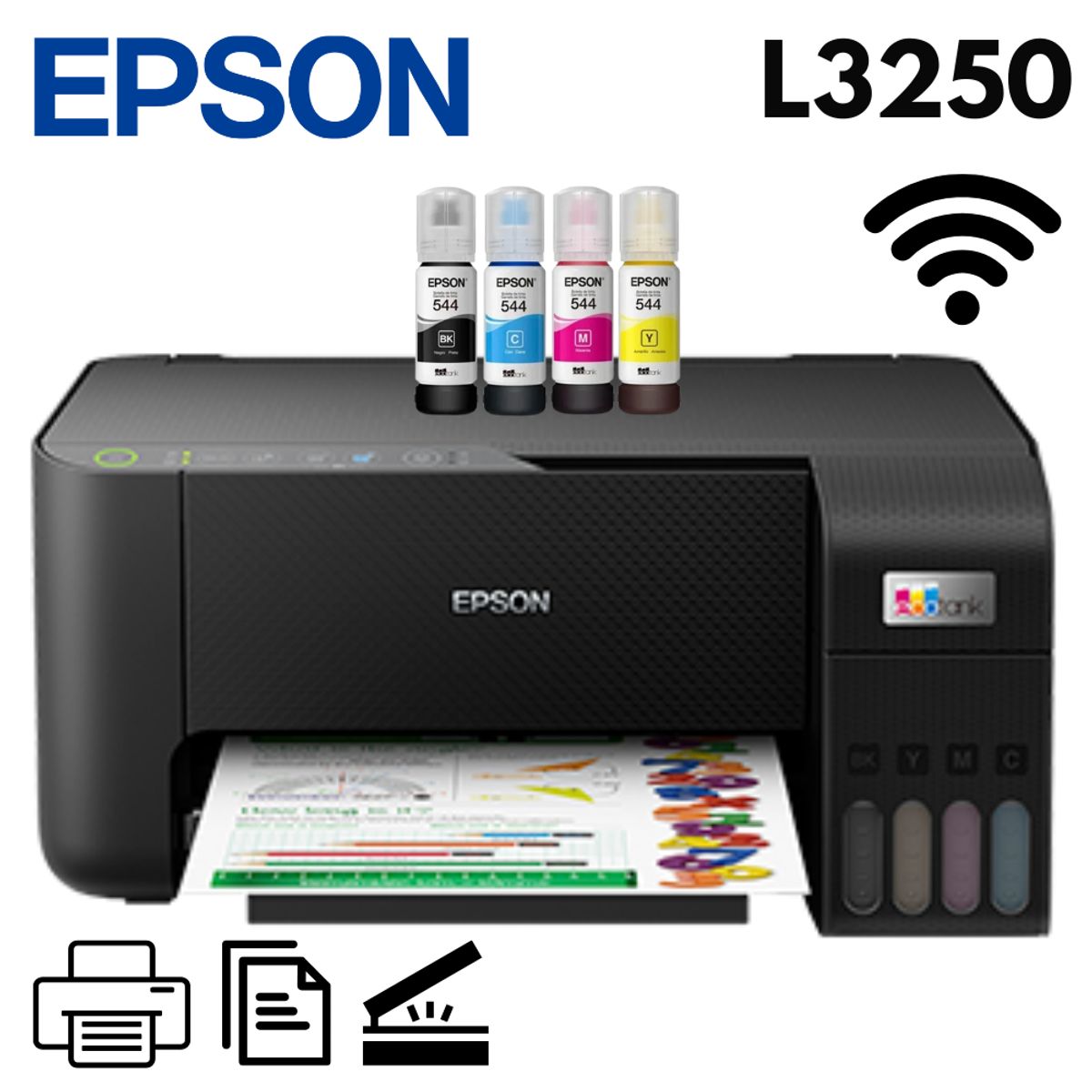 EPSON - Impresora Multifuncional Epson Ecotank L3250 Wifi Inalambrico