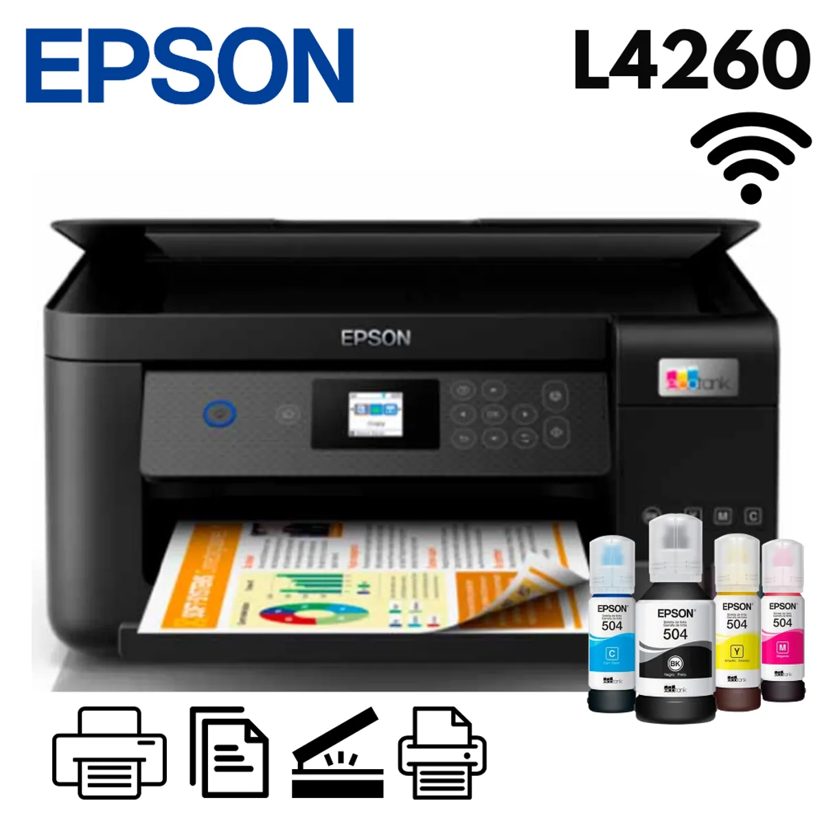 EPSON - Impresora Multifuncional Epson Ecotank L4260 Wifi Duplex