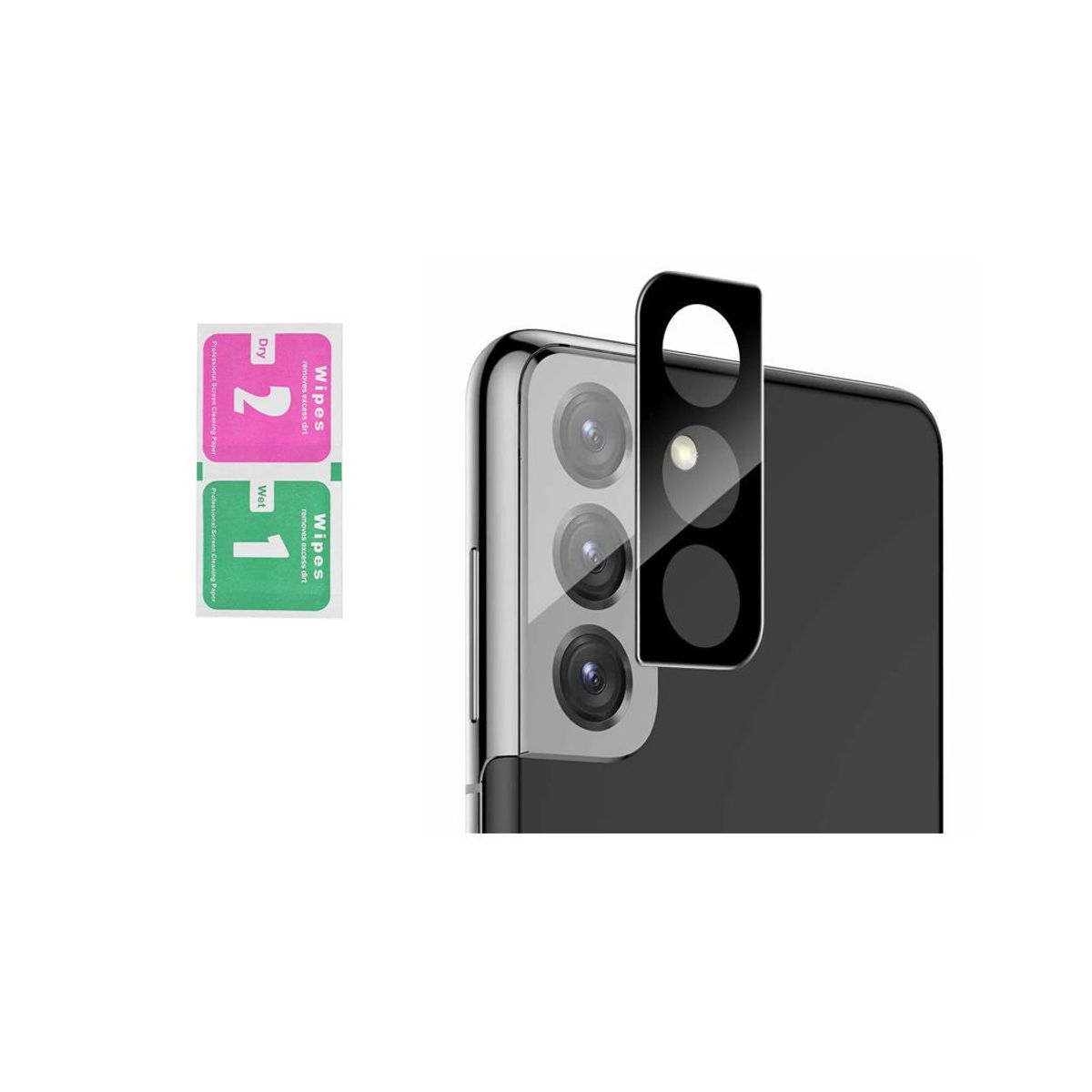 GENERICO - Vidrio Protector para Lente de Cámara Samsung S21 - Negro