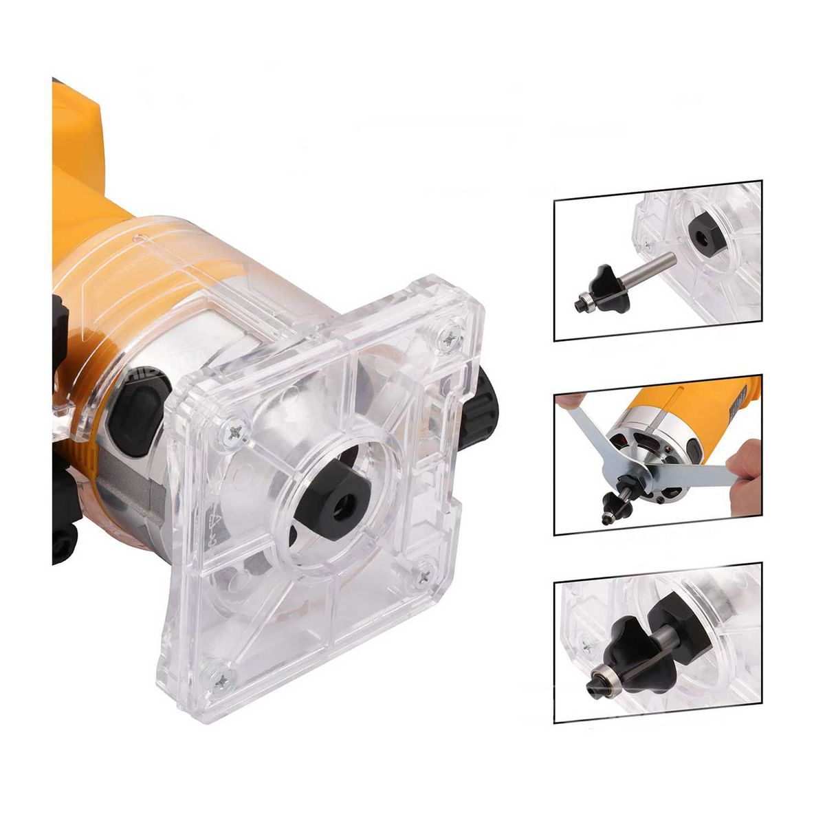 INGCO TOOLS - RUTEADORA PALMA 1/4 FRESADORA 500W SET DE 12 FRESAS 6MM TUPI