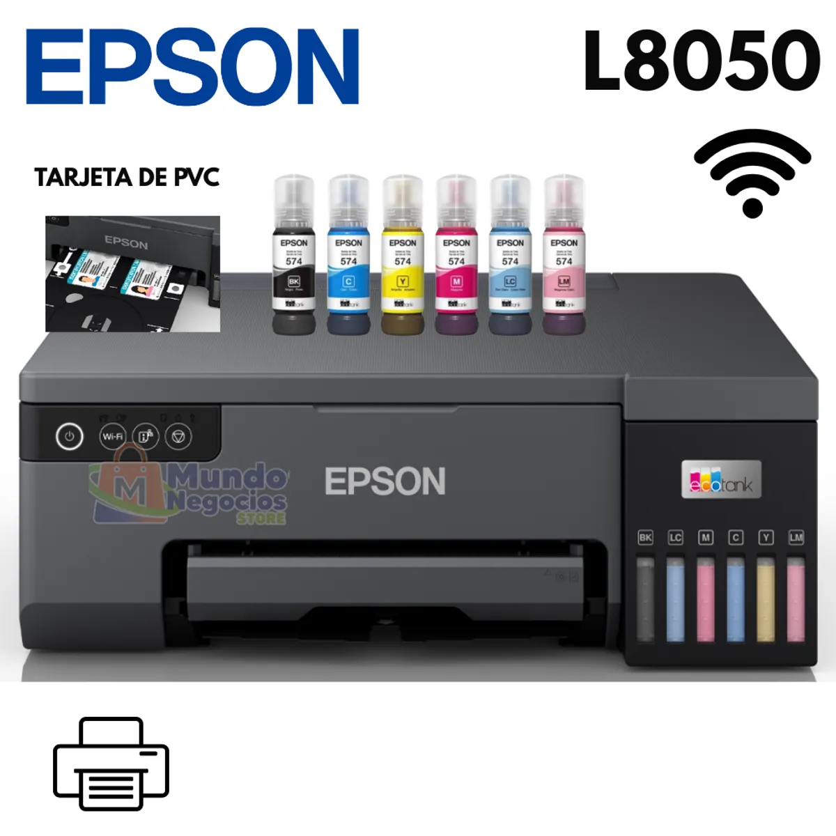 EPSON - Impresora Fotografica Epson L8050 A4 Wifi PVC CD 6 Tintas