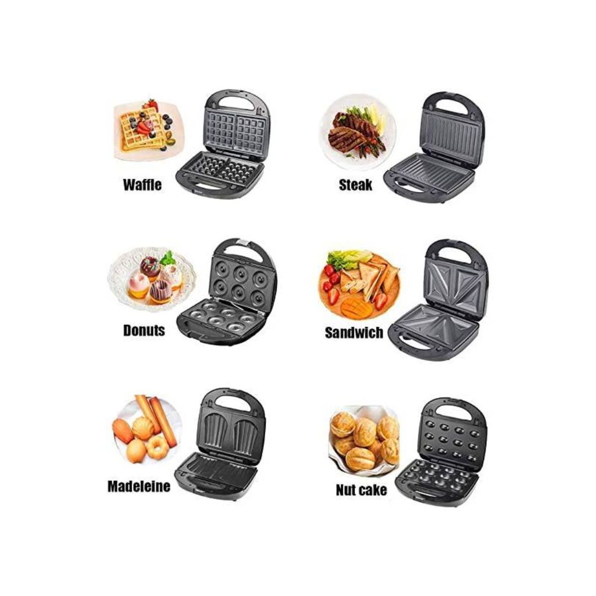OEM - Waflera Sandwichera 6 en 1 RAF