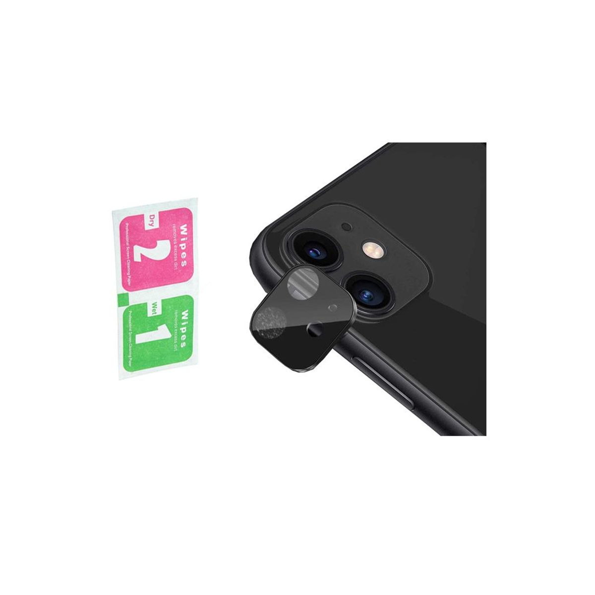 GENERICO - Vidrio Protector para Lente de Cámara iPhone 12 - Negro