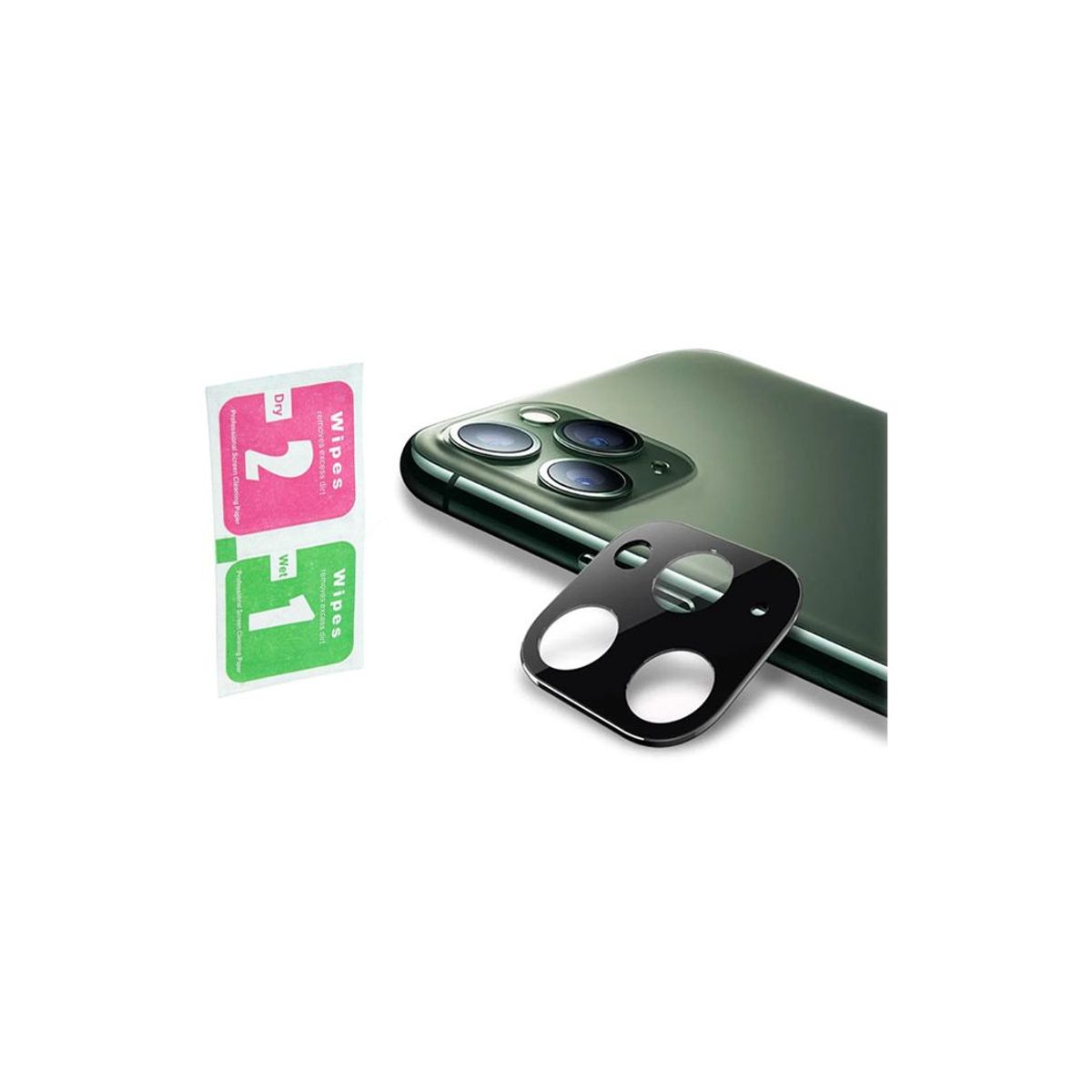 GENERICO - Vidrio Protector para Lente de Cámara iPhone 12 Pro - Negro