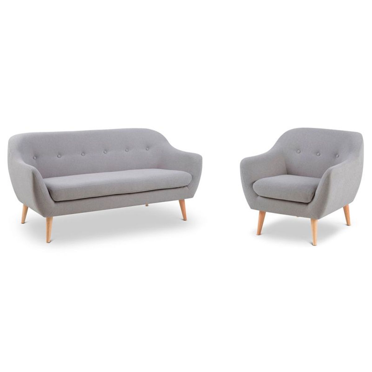 GENERICO - Juego de Sala 3 1 Liana Living Furniture Gris Claro