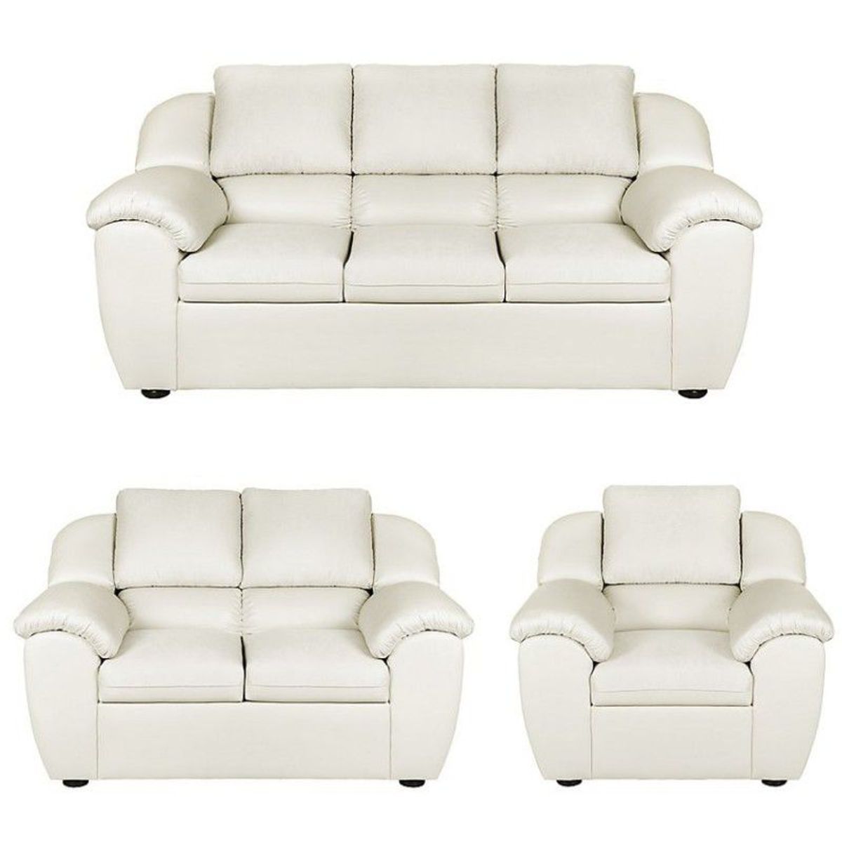 GENERICO - Juego de Sala 3 2 1 Armata Living Furniture Blanco