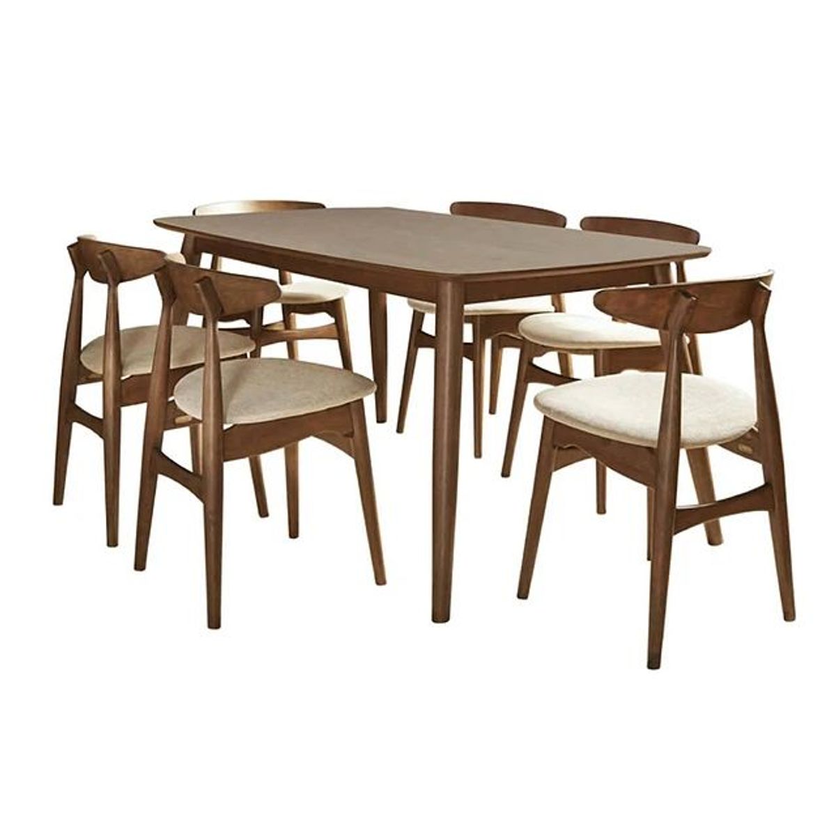 GENERICO - Juego de Comedor 6 sillas Living Fedora Marrón