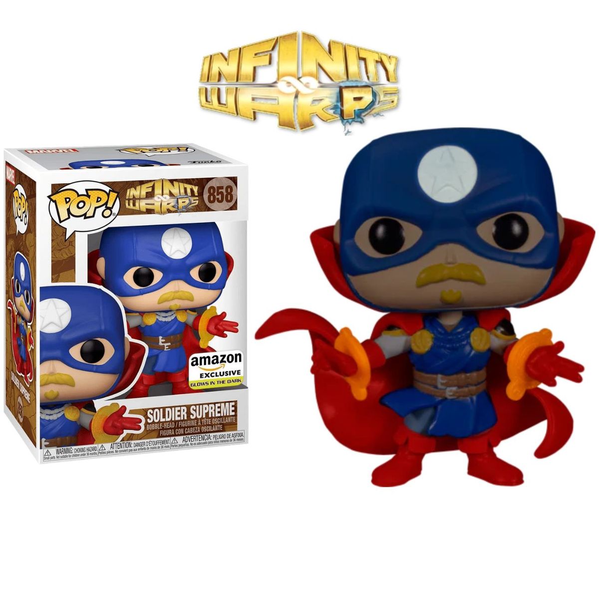 FUNKO - Funko Pop Soldier Supreme -Marvel Infinity Warps Amazon glow