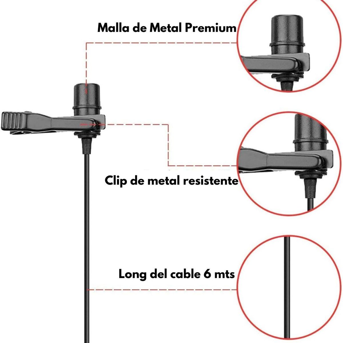 GENERICO - Micrófono Solapero Boya BYM1 celular condensador omnidireccional Cámar
