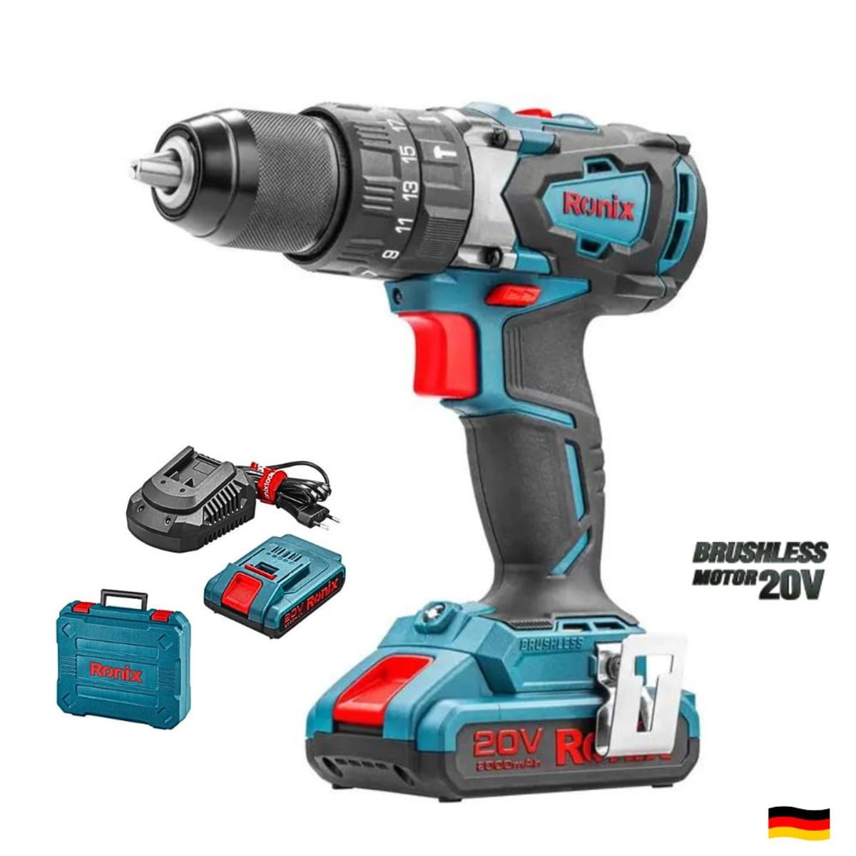 RONIX - Taladro Atornillador Inalámbrico Brushless 20V RONIX 8905K