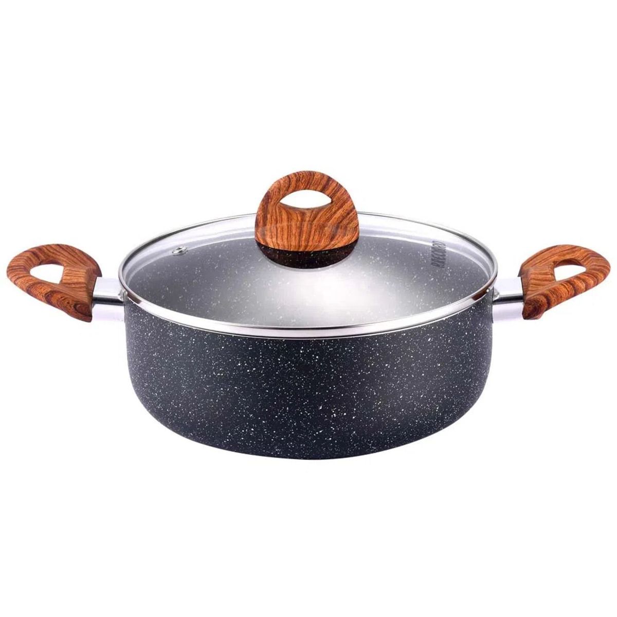 RECORD - Olla Antiadherente Negra N°24 Onix Tapa Vidrio