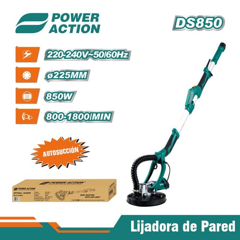 POWER ACTION - LIJADORA DE PARED Y TECHO 850W POWER ACTION