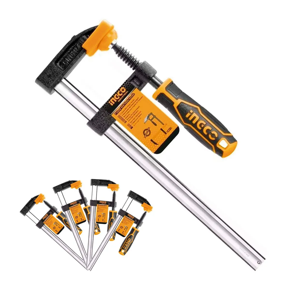 INGCO TOOLS - COMBO PRENSA SARGENTO TIPO F 50X150MM CARPINTERO AUTOAJUSTABLE X 4