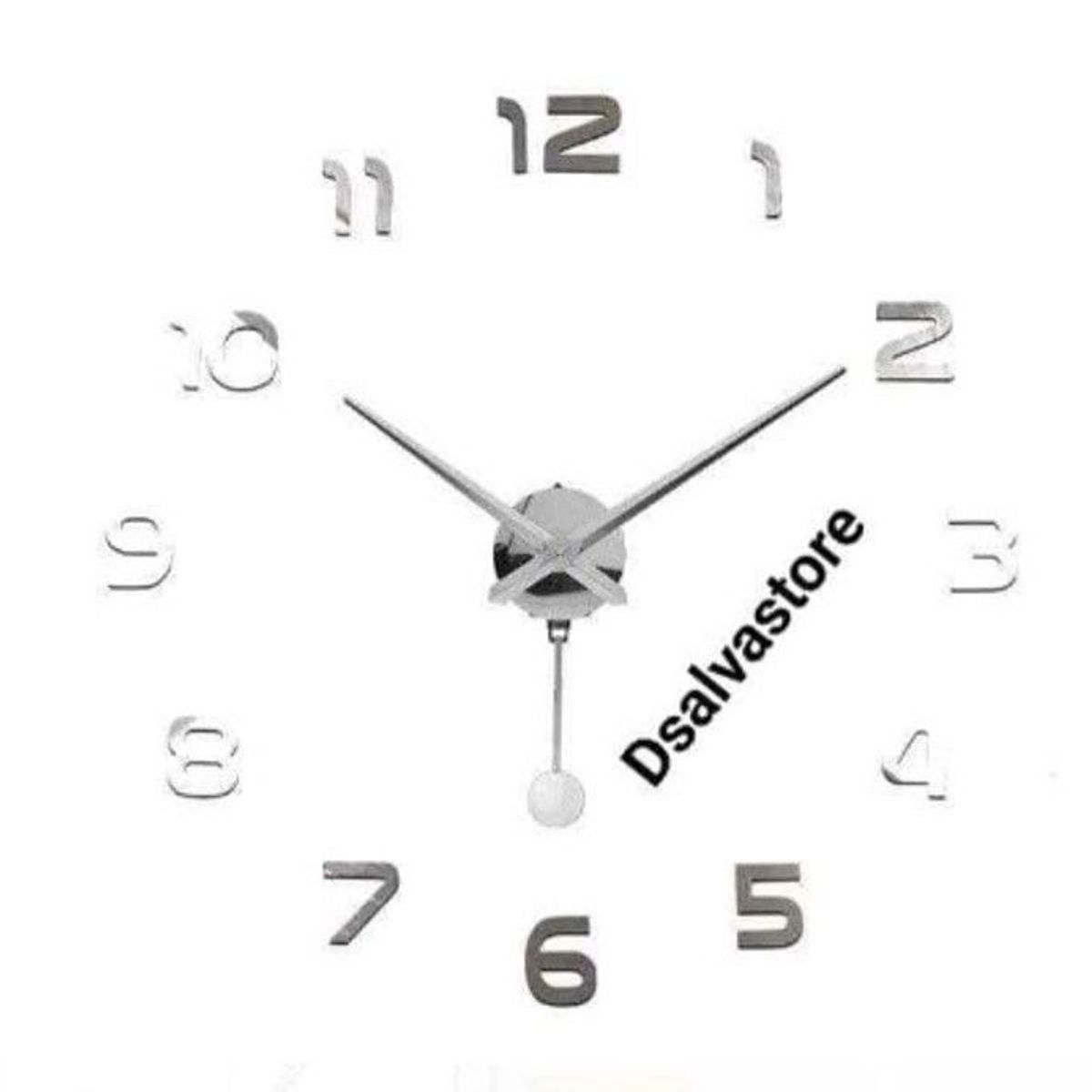 GENERICO - Reloj de pared 3d decorativo modelo europeo PLATEADO