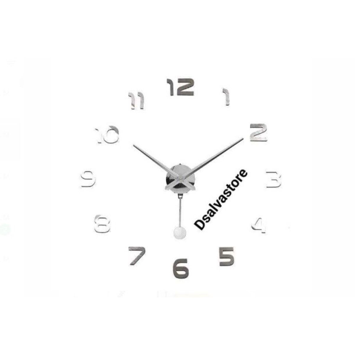 GENERICO - Reloj de pared 3d decorativo modelo europeo PLATEADO