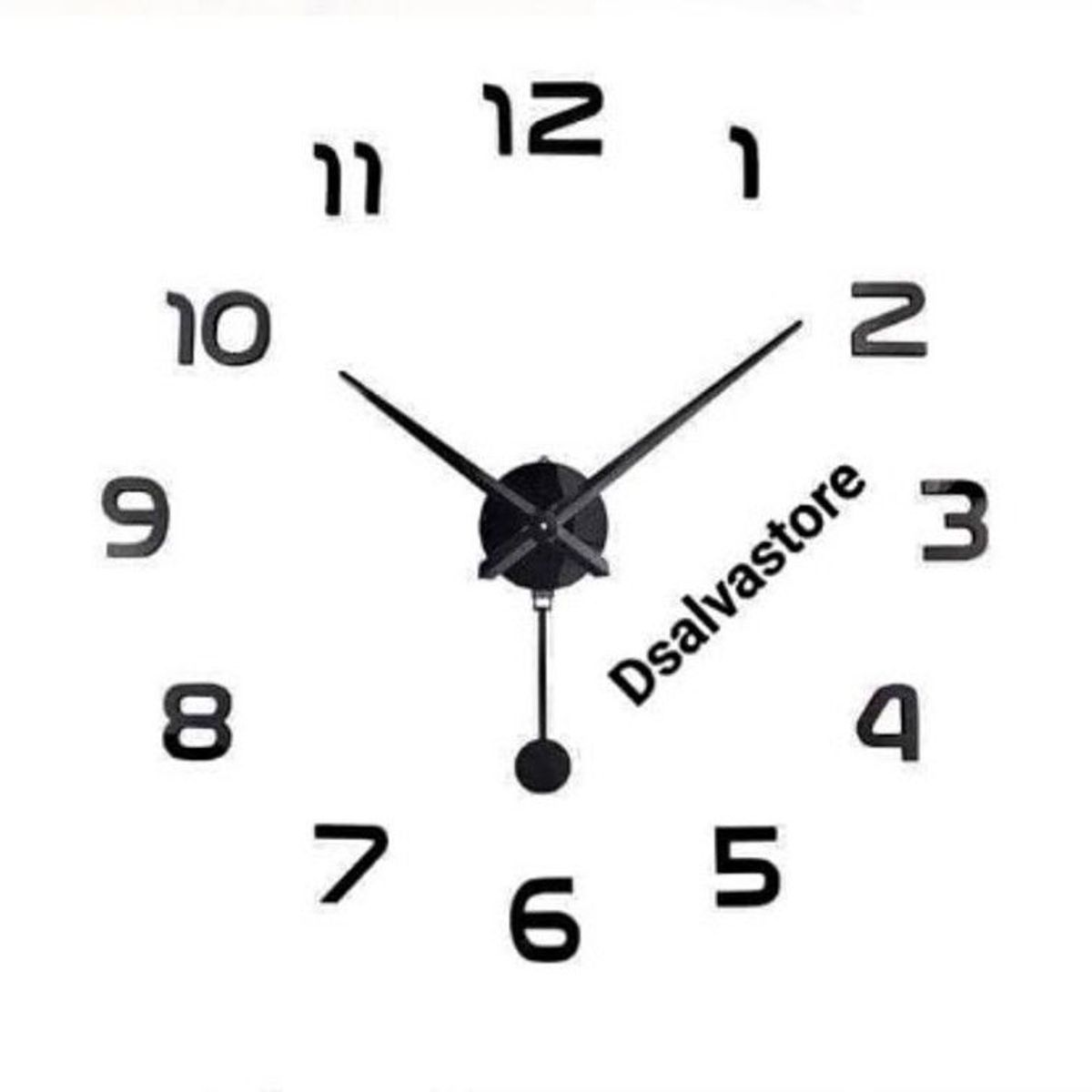 GENERICO - Reloj de pared 3d decorativo modelo europeo NEGRO