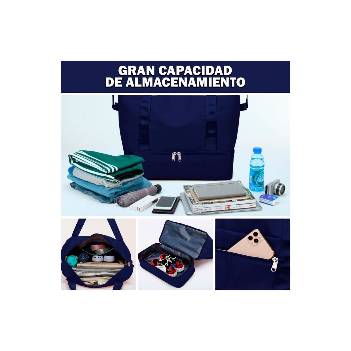 GENERICO - BOLSO CARTERA DE VIAJE DEPORTIVO IMPERMEABLE PORTA ZAPATOS