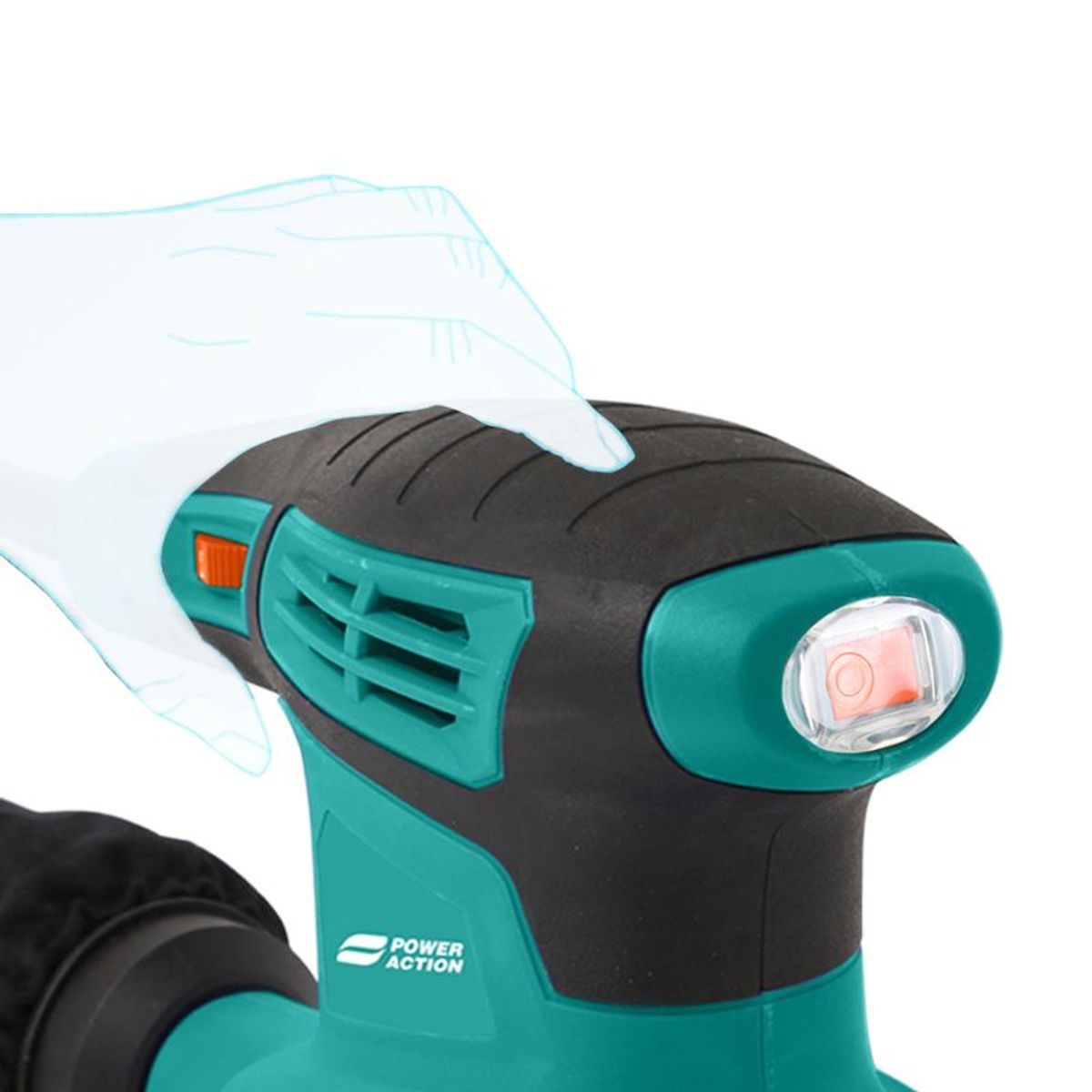 POWER ACTION - Lijadora excéntrica o roto-orbital 350w industrial POWER ACTION