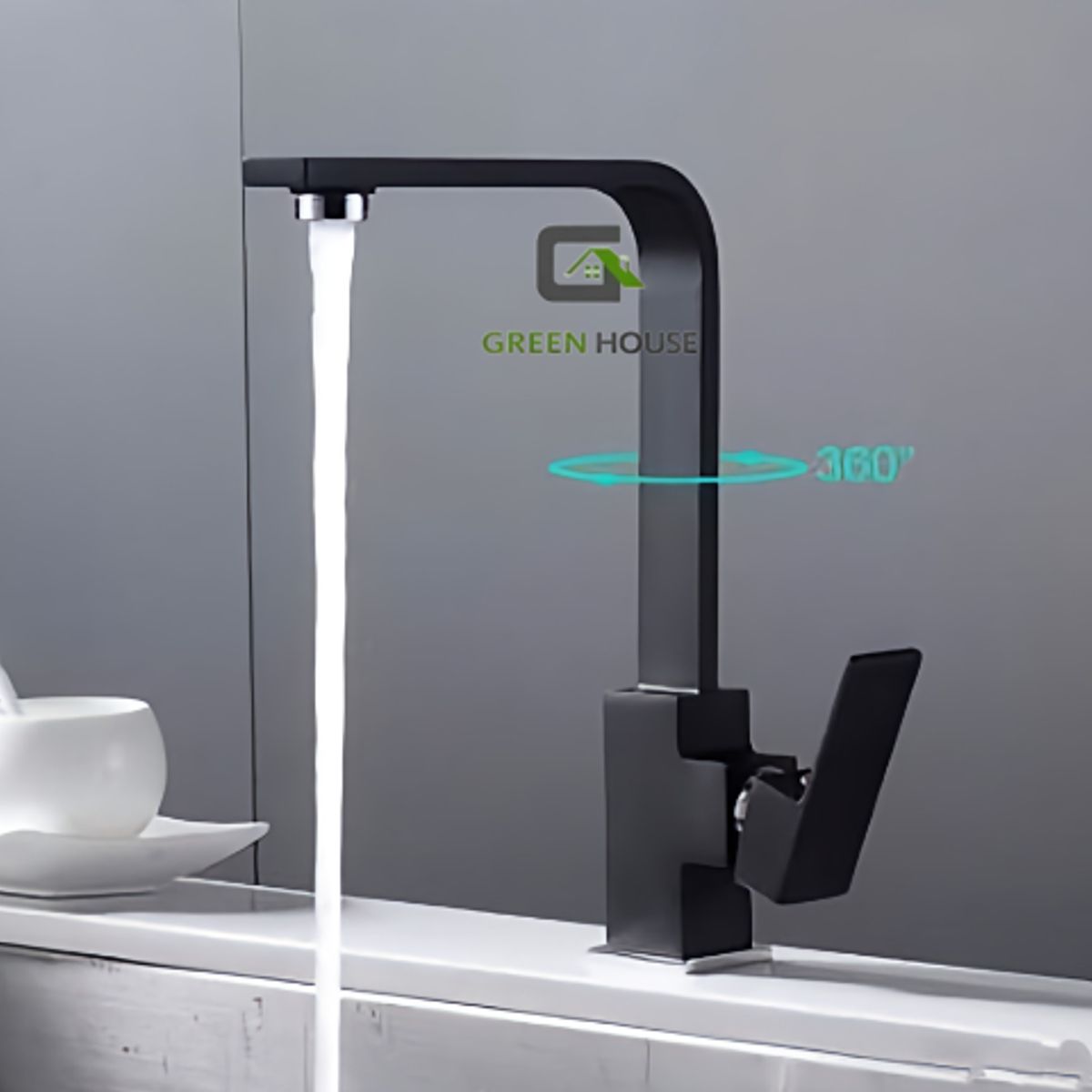 GENERICO - GRIFERIA   MEZCLADORA  NEGRO ACERO INOXIDABLE GIRO 360 GRADOS