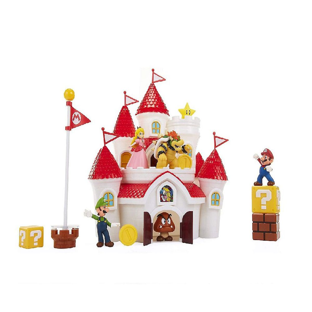 JAKKS PACIFIC - Nintendo Super Mario Deluxe Castillo Champiñon con 5 figuras