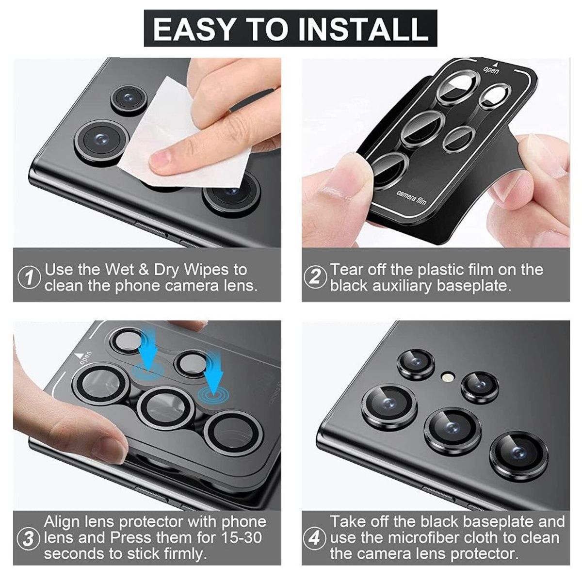 GENERICO - Protector Metálico Para Cámara Para Samsung Galaxy S23 Ultra Silver