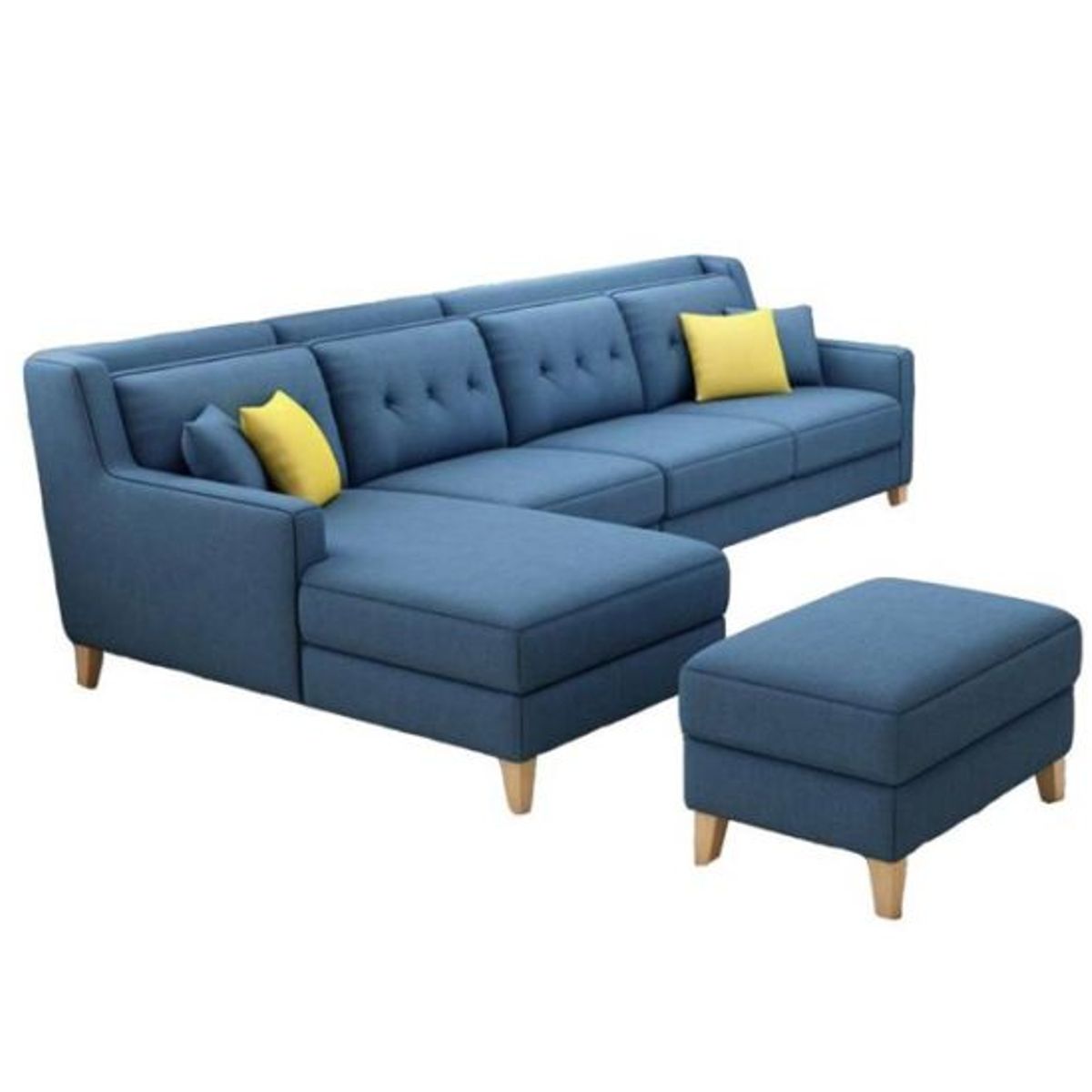 GENERICO - Seccional Izquierdo Kobe + Banqueta Living Furniture Azul