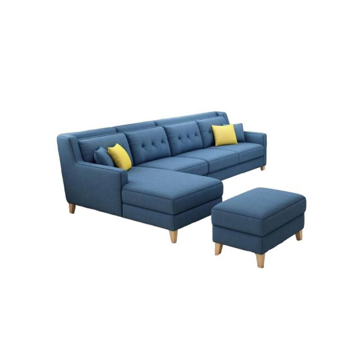 GENERICO - Seccional Izquierdo Kobe + Banqueta Living Furniture Azul