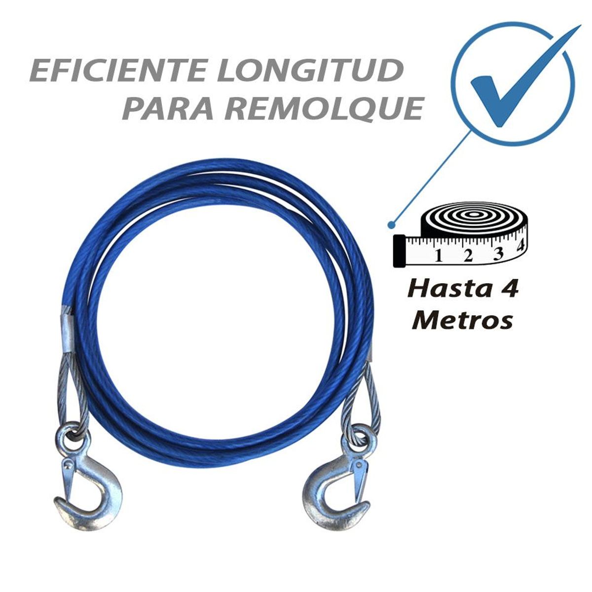 GENERICO - Cuerda De Remolque De Acero 5 Toneladas /soga/arrastre.