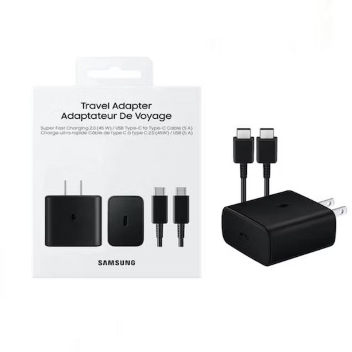 SAMSUNG - Cargador Samsung 45W Carga Rapida Tipo C - 18m -Negro