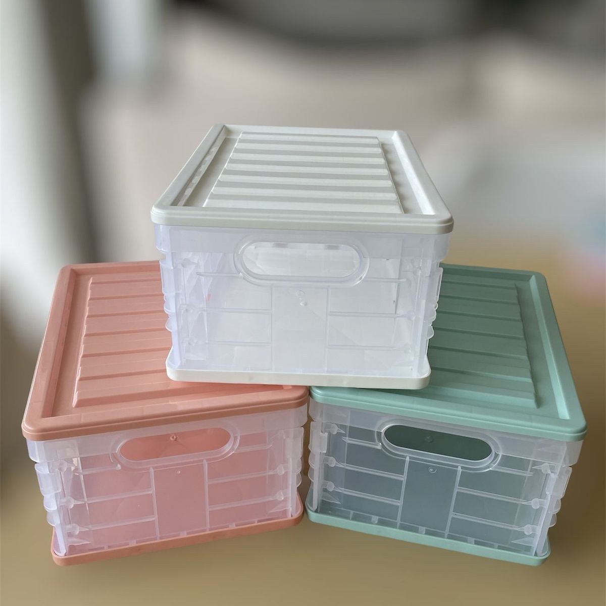 GENERICO - Caja de almacenamiento plegable Mini Rosa pastel