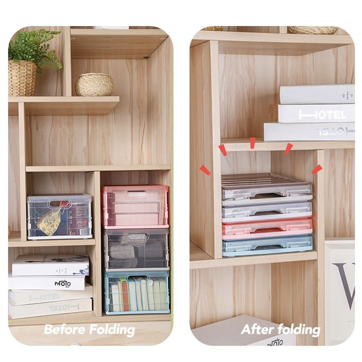 GENERICO - Caja de almacenamiento plegable Mini Rosa pastel