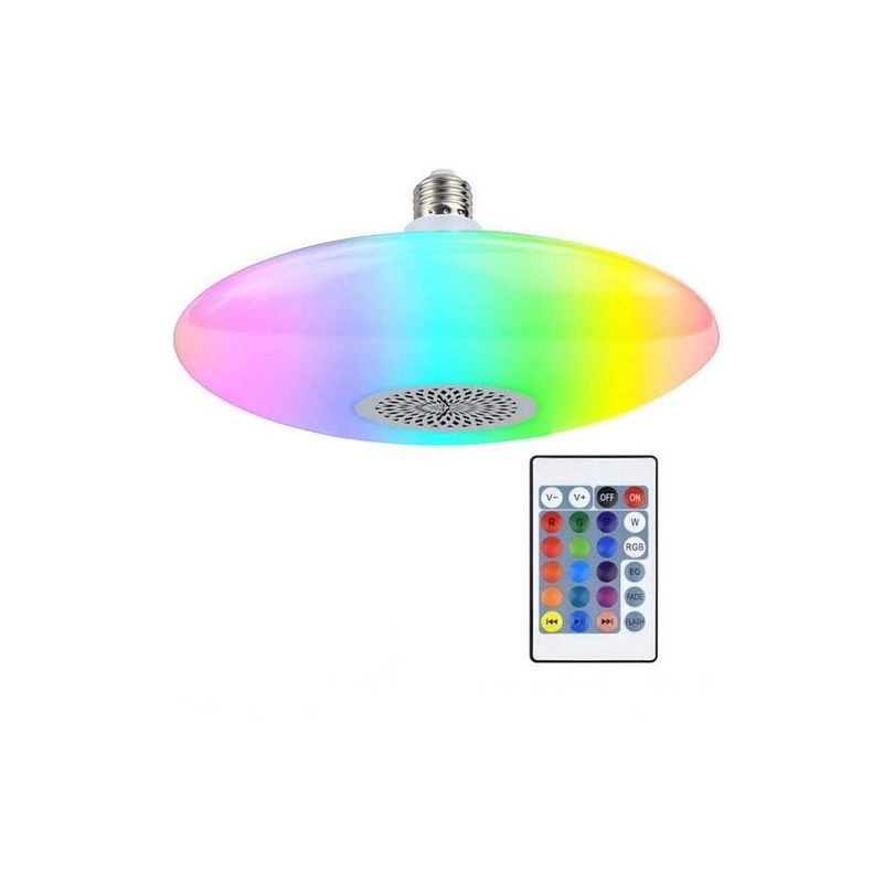GENERICO - Foco RGB Parlante Musical Bluetooth 24 Watts