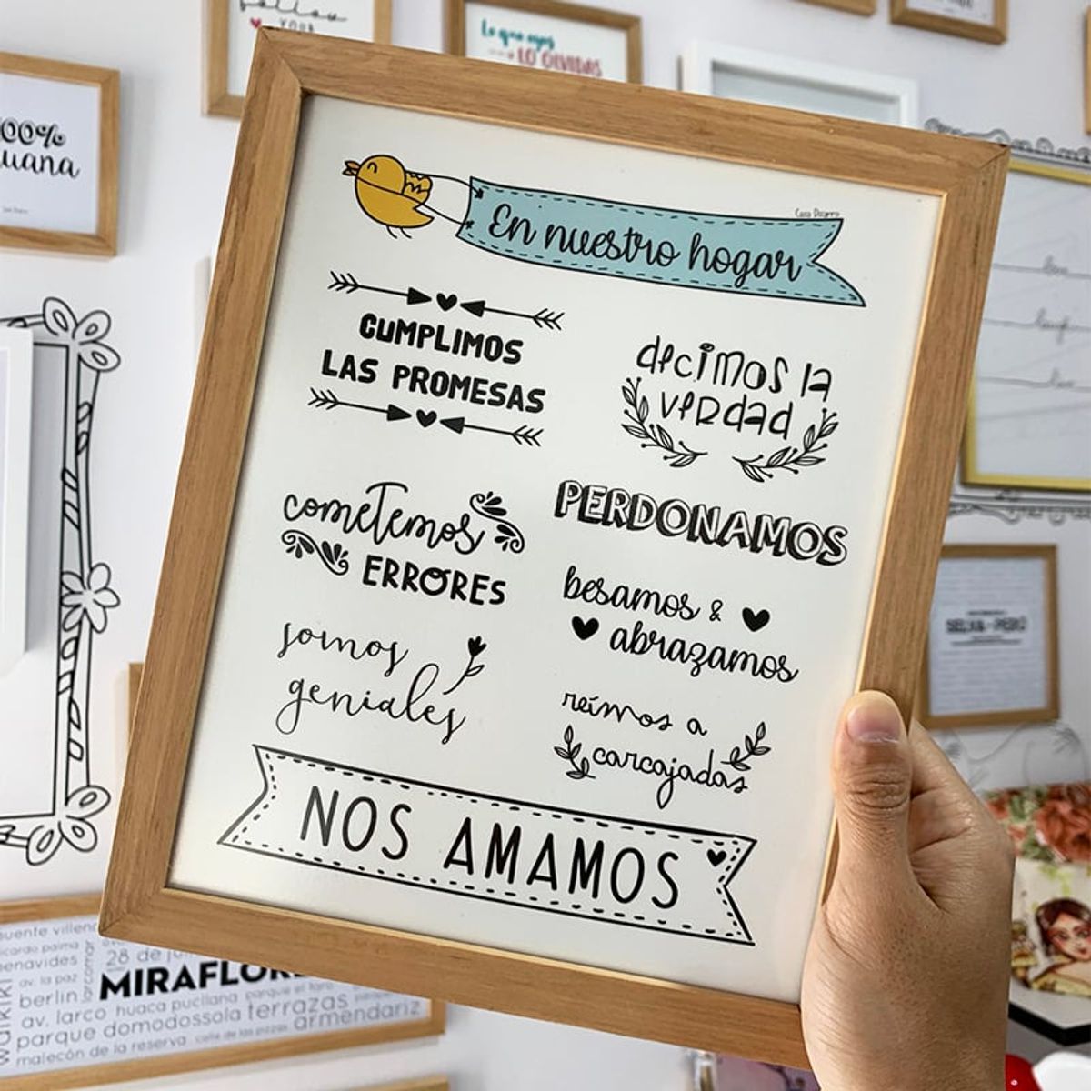 CASA PIZARRO - Cuadro "En nuestro hogar", 23 x 28 cm