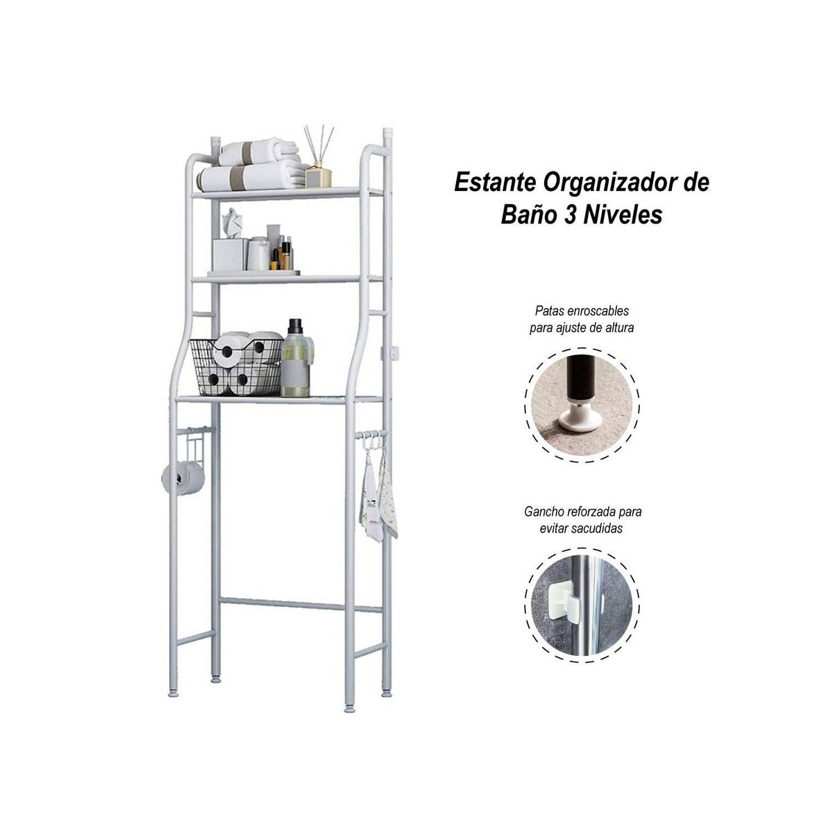 GENERICO - Organizador Estante para Baño 3 Niveles