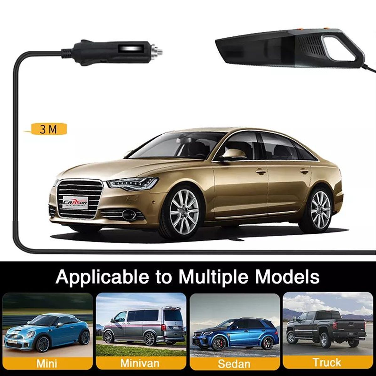 CARSON - Aspiradora y Inflador Dual 4 en 1 para Auto Compresor Aire Dual Carsun