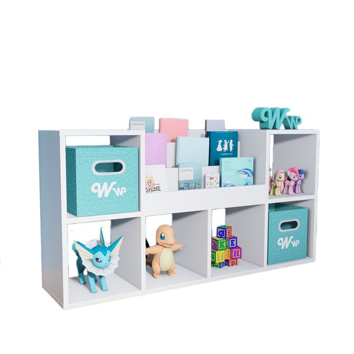 WONDER WOOD MUEBLERIA - Organizador Juguetero Lu Wonder Wood Muebleria con Portacuentos Blanco