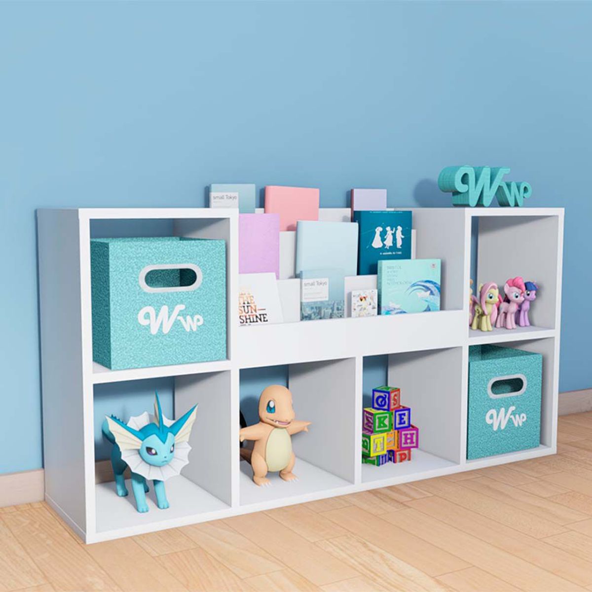 WONDER WOOD MUEBLERIA - Organizador Juguetero Lu Wonder Wood Muebleria con Portacuentos Blanco
