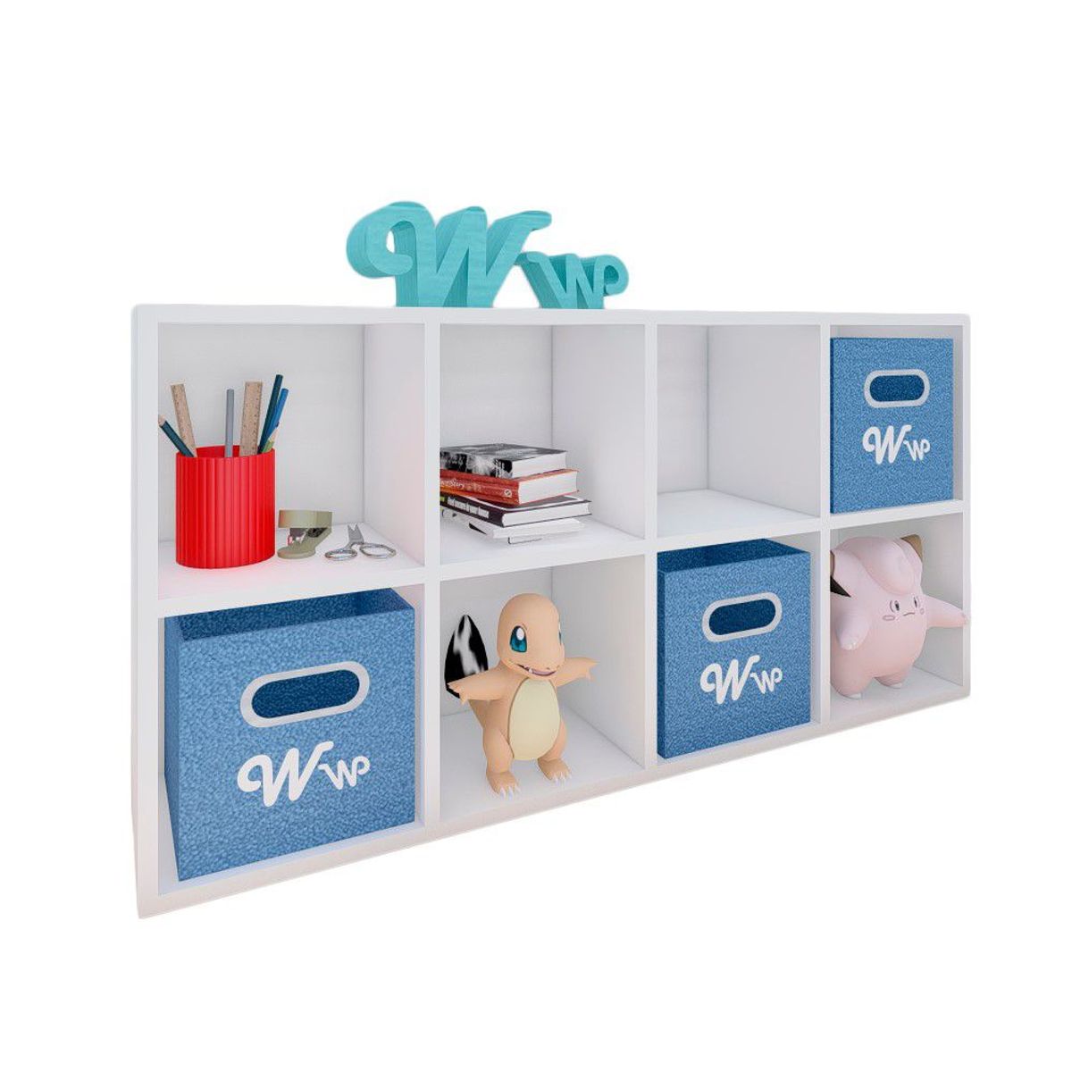 WONDER WOOD MUEBLERIA - Organizador Juguetero Montessori Wonder Wood Muebleria de 8 Compartimientos Melamina Blanca