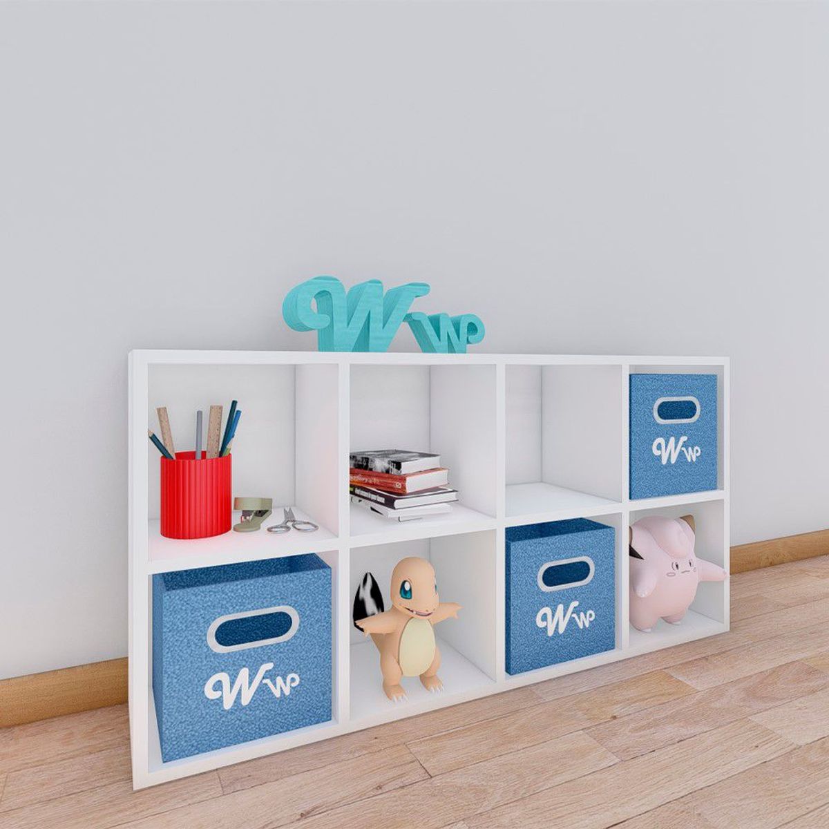 WONDER WOOD MUEBLERIA - Organizador Juguetero Montessori Wonder Wood Muebleria de 8 Compartimientos Melamina Blanca