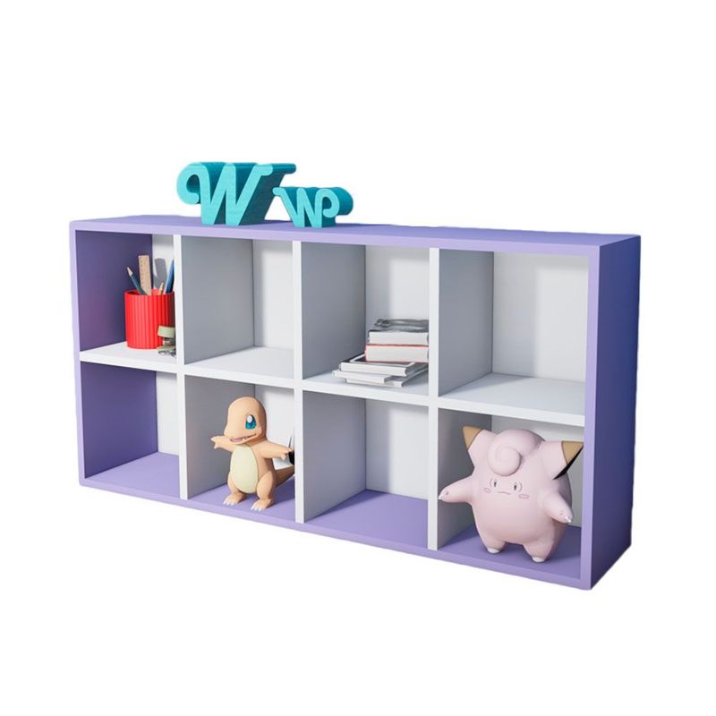 WONDER WOOD MUEBLERIA - Organizador Juguetero Montessori Wonder Wood Muebleria de 8 Compartimientos Melamina Blanca/Lila