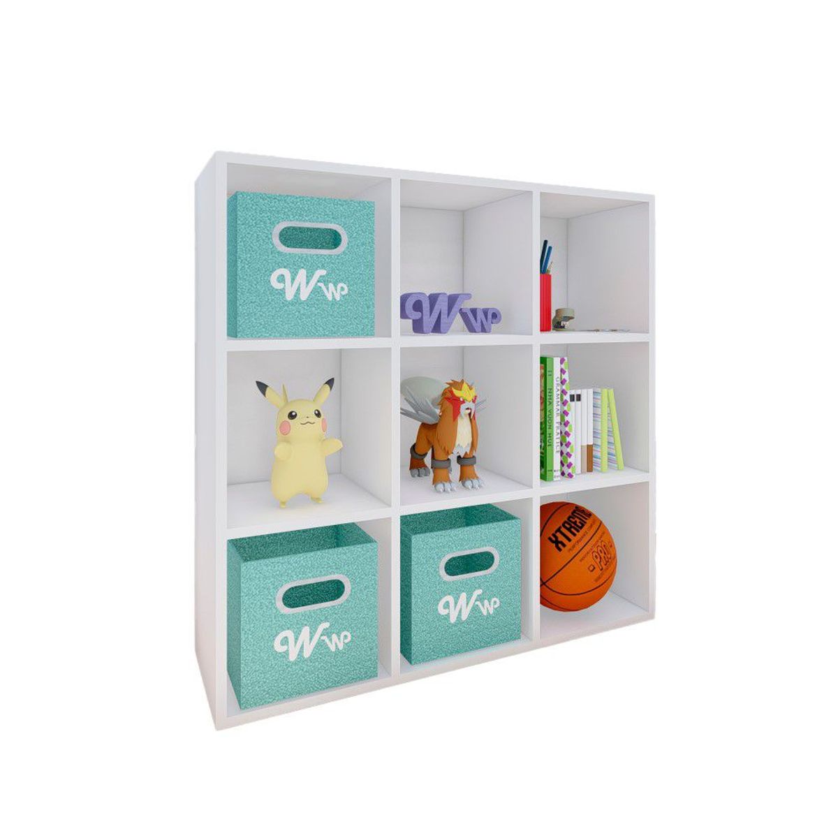 WONDER WOOD MUEBLERIA - Organizador Juguetero Montessori Wonder Wood Muebleria de 9 Compartimientos Melamina Blanca