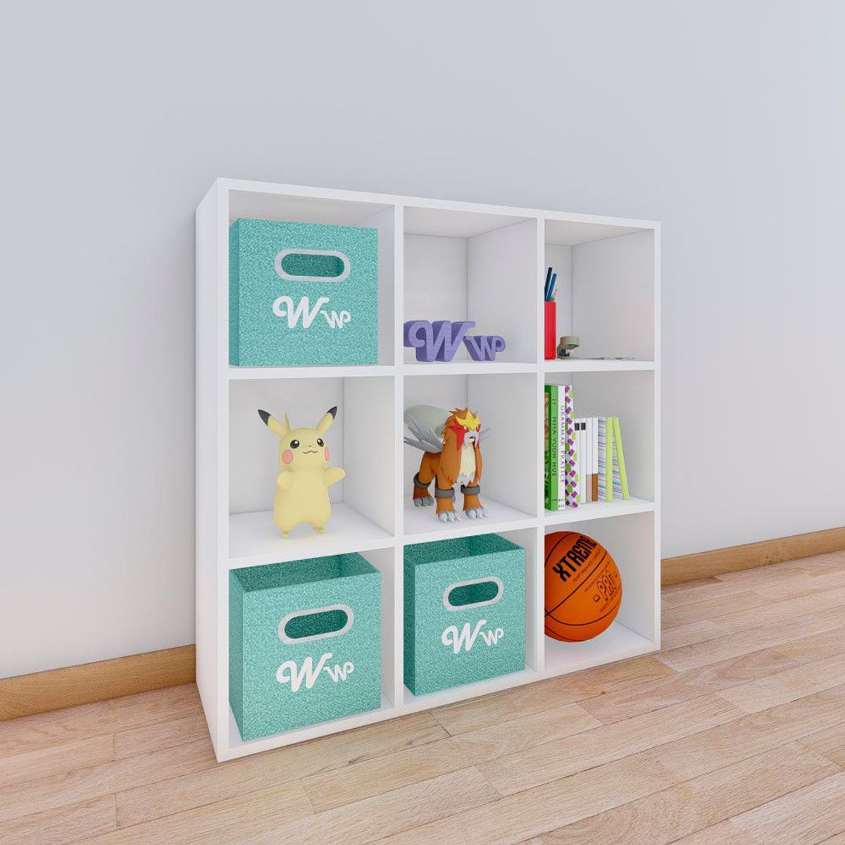 WONDER WOOD MUEBLERIA - Organizador Juguetero Montessori Wonder Wood Muebleria de 9 Compartimientos Melamina Blanca