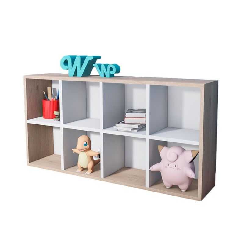 WONDER WOOD MUEBLERIA - Organizador Juguetero Montessori Wonder Wood Muebleria de 8 Compartimientos Melamina Blanca/Natural