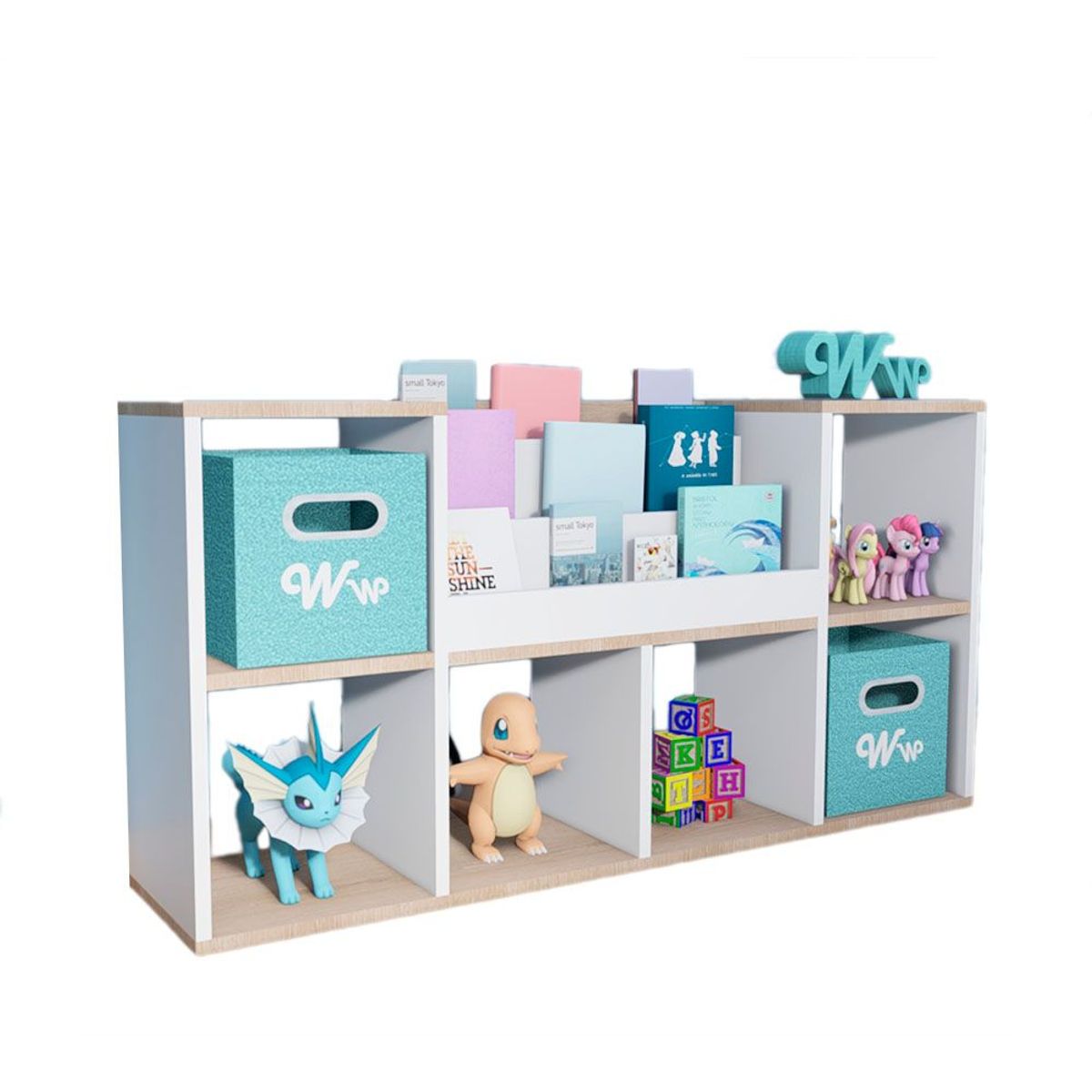 WONDER WOOD MUEBLERIA - Organizador Juguetero Lu Wonder Wood Muebleria con Portacuentos Vintage