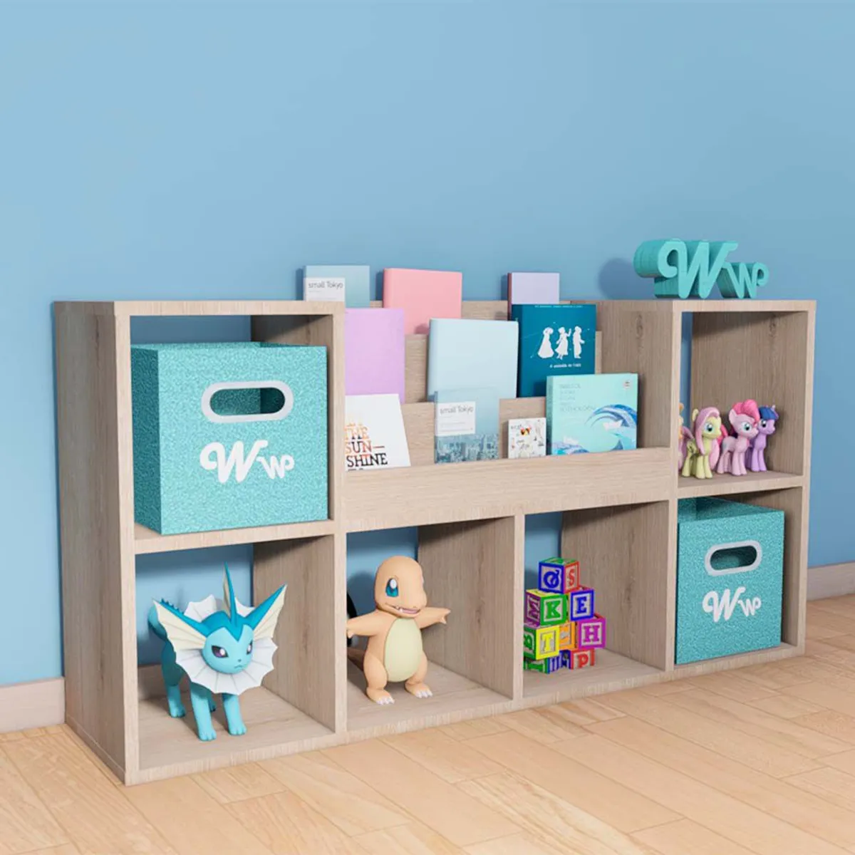 WONDER WOOD MUEBLERIA - Organizador Juguetero Lu Wonder Wood Muebleria con Portacuentos Natural