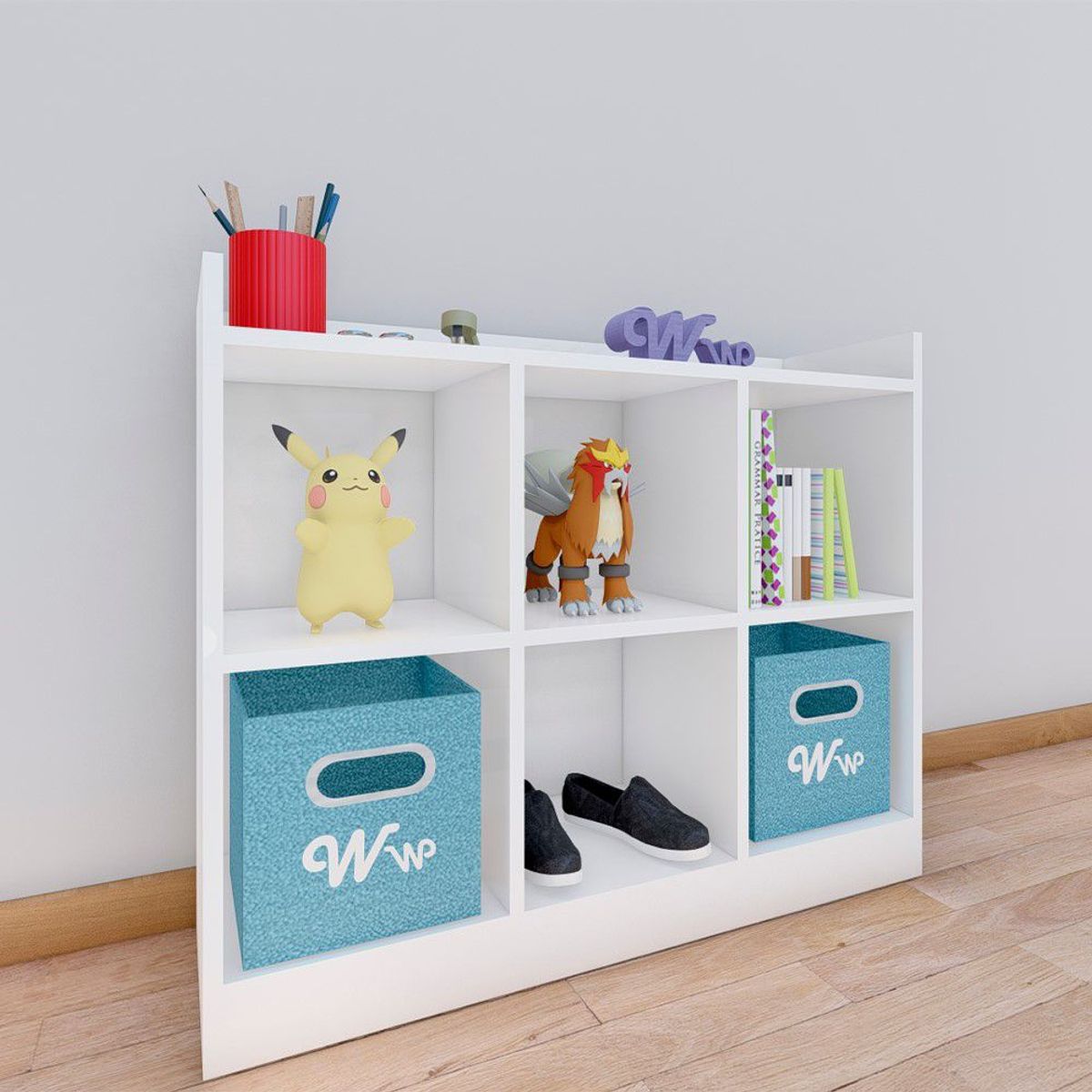 WONDER WOOD MUEBLERIA - Comoda Juguetero Montessori Wonder Wood Muebleria de 6 Espacios Melamina Blanca